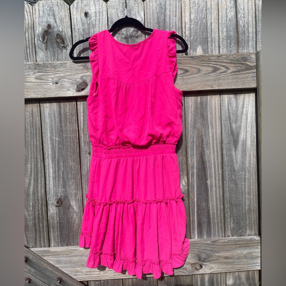 Adrienne Pink Ruffled Dress Size S - Picture 9 of 10